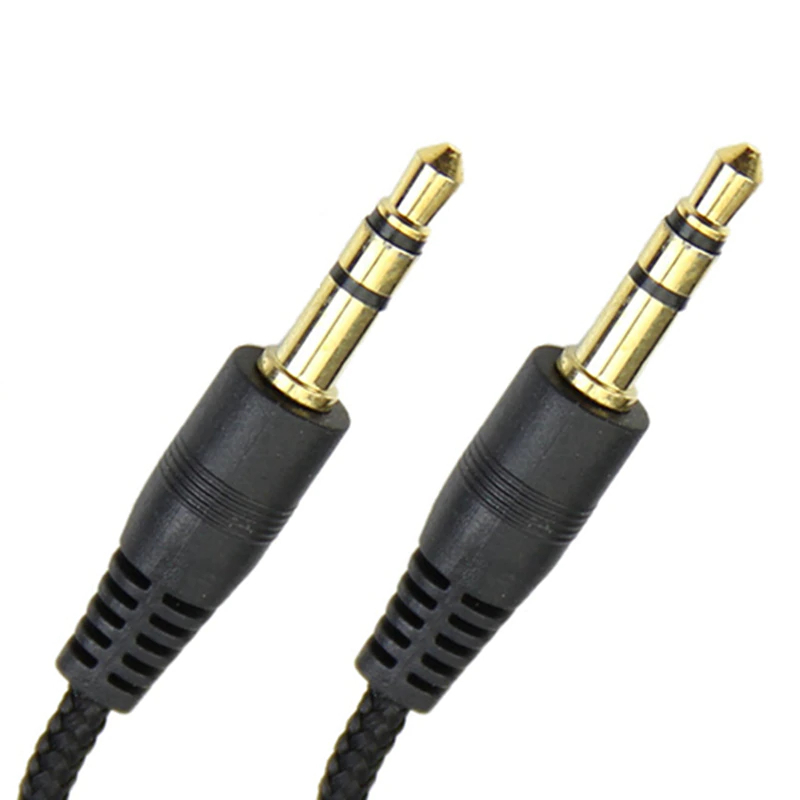 [ postage 84 jpy ~/ prompt decision ]3.5mm 3 ultimate stereo Mini plug AUX audio cable 2m new goods both edge male speaker. connection . gilding terminal 