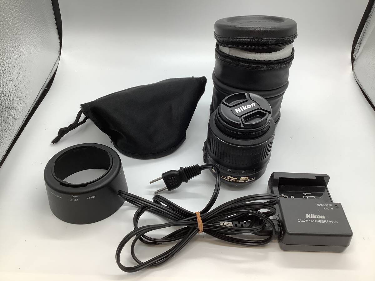 u0441 Nikon ニコン D5000 ダブルズームキット デジタル一眼レフカメラ AS-F NIKKOR 18-55mm 3.5-5.6G / 55-200mm 4-5.6G 通電確認〇_画像2