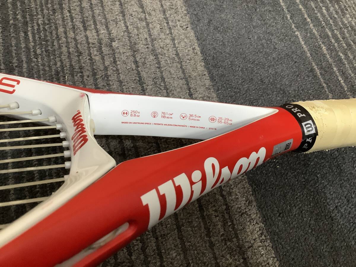 u0442 ウィルソン wilson 硬式テニスラケット 3.0J 118 赤×白 スポーツ グリップ劣化の画像6