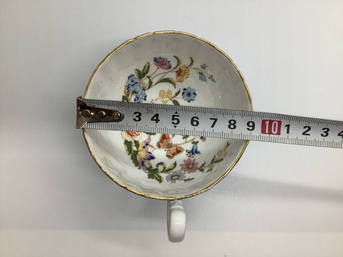 u0559 AYNSLEY エインズレイ ティーカップ 2点セット 青 花柄 洋食器の画像10