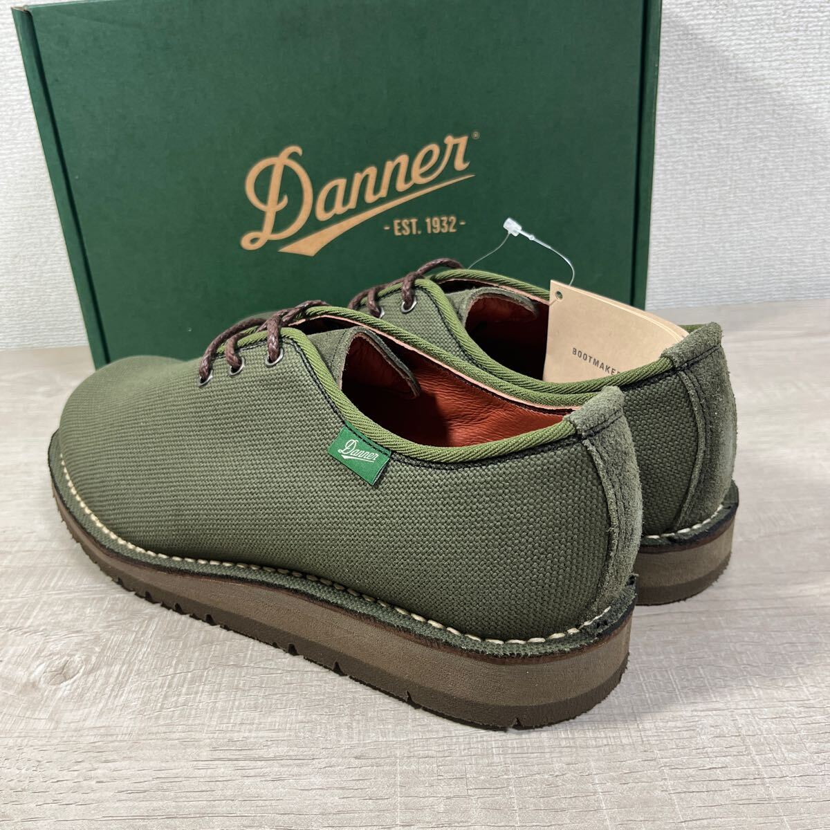 1円スタート売切り 新品未使用 DANNER ダナー SHANIKO LACE HANPU オリーブ スニーカー 日本製 26cm 完売品 ビジネス シューズ 限定品_画像5