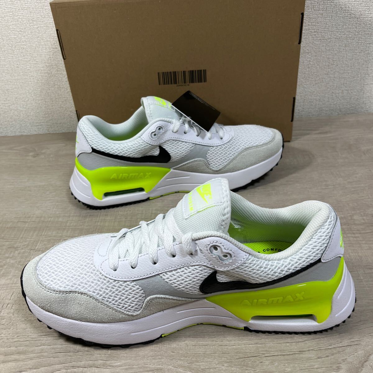 1円スタート売切り 新品未使用 NIKE AIR MAX SYSTM ナイキ エア マックス システム DM9538-104 ホワイト ボルト イエロー 26.5cm 完売品の画像4