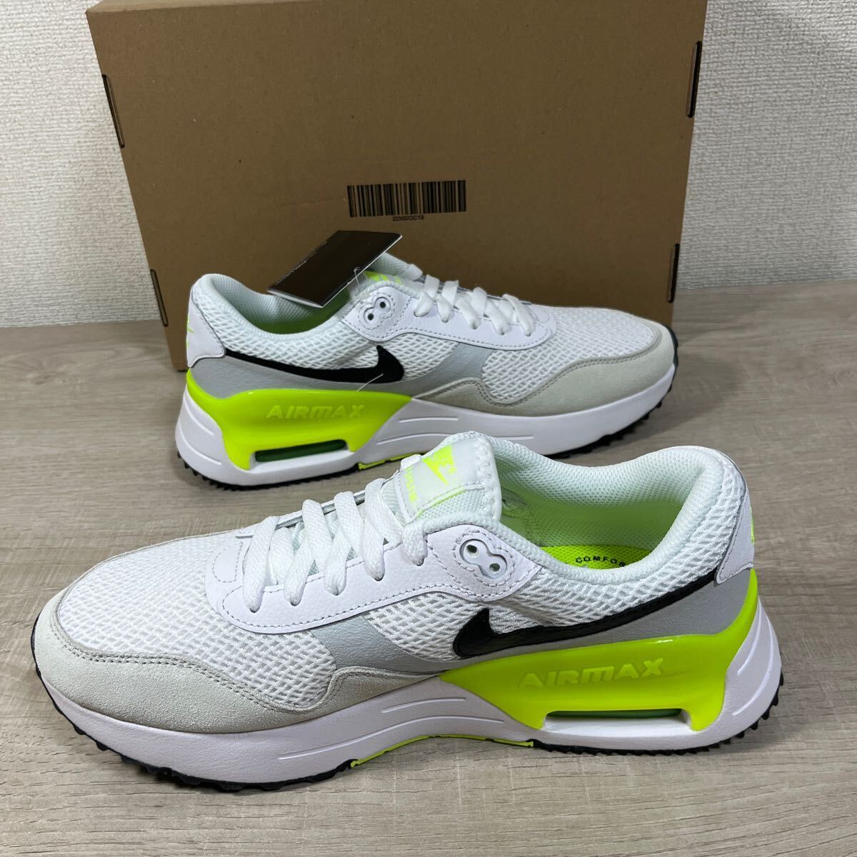 1円スタート売切り 新品未使用 NIKE AIR MAX SYSTM ナイキ エア マックス システム DM9538-104 ホワイト ボルト イエロー 26cm 完売品の画像4