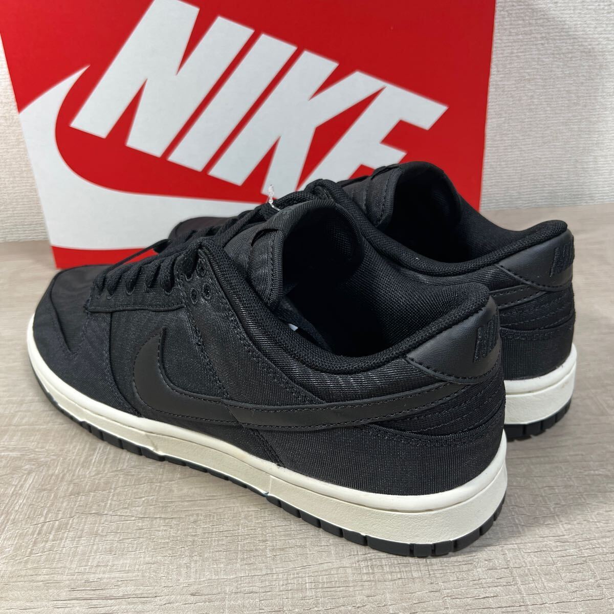 1円スタート売切り 新品未使用 NIKE ナイキ DUNK LOW RETRO PRM ダンク ロー レトロ プレミアム 黒 ブラック 箱有り 27cm US9 完売品の画像6