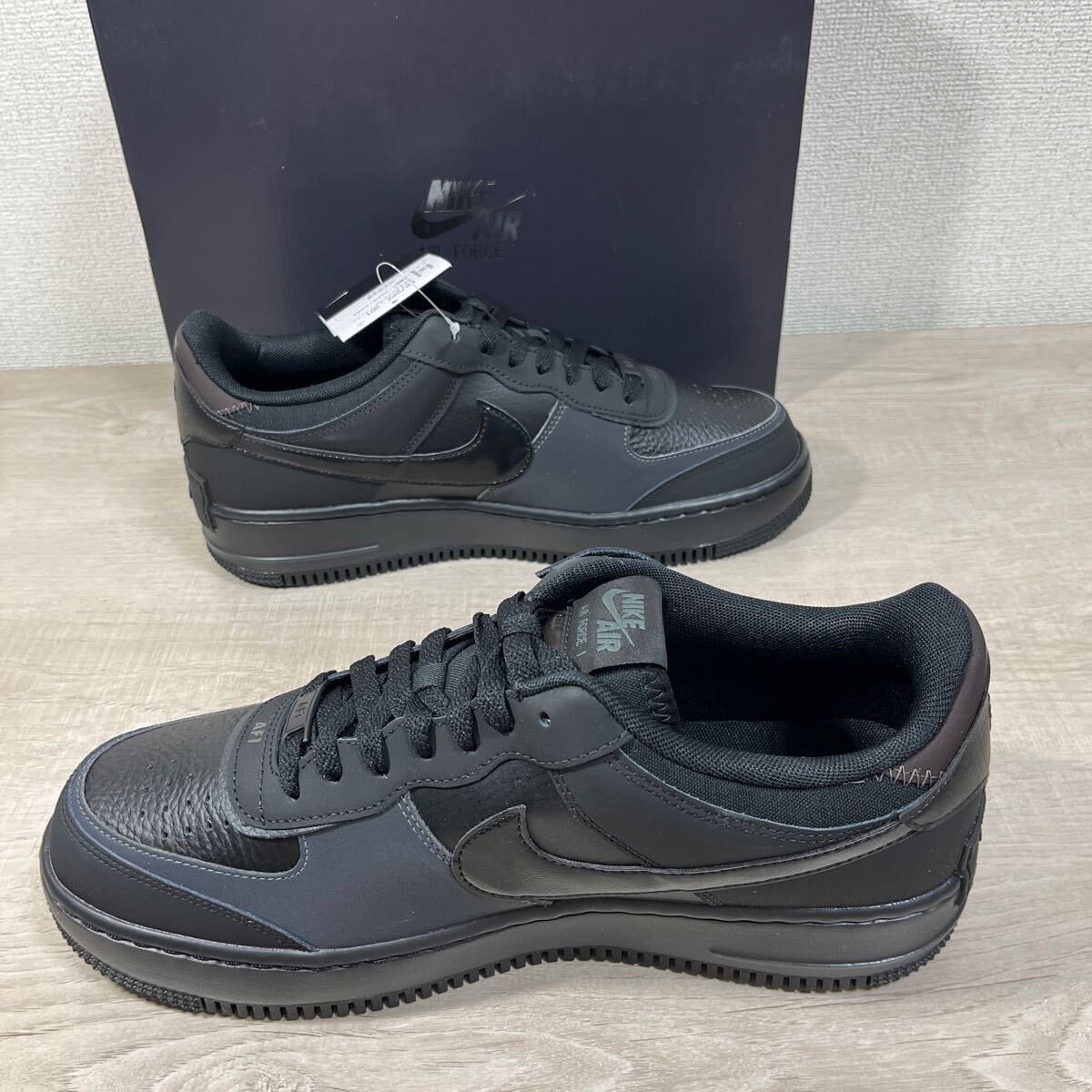 1円スタート売切り 新品未使用 NIKE ナイキ AF1 SHADOW エアフォース1 シャドウ スニーカー トリプル ブラック 希少サイズ 28.5cm 箱付きの画像4