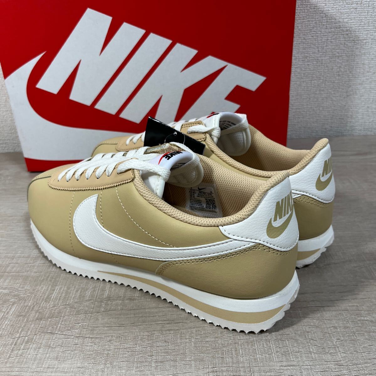 1円スタート売切り 新品未使用 NIKE CORTEZ ナイキ コルテッツ スニーカー 定番 ホワイト ベージュ 26cm レザー 完売品の画像5