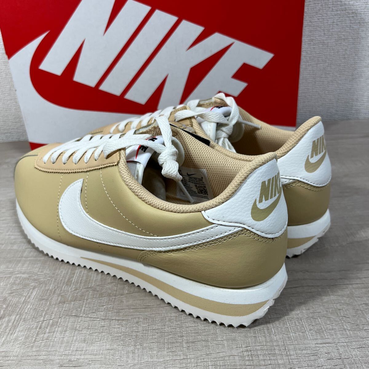 1円スタート売切り 新品未使用 NIKE CORTEZ ナイキ コルテッツ スニーカー 定番 ホワイト ベージュ 26.5cm レザー 完売品_画像6