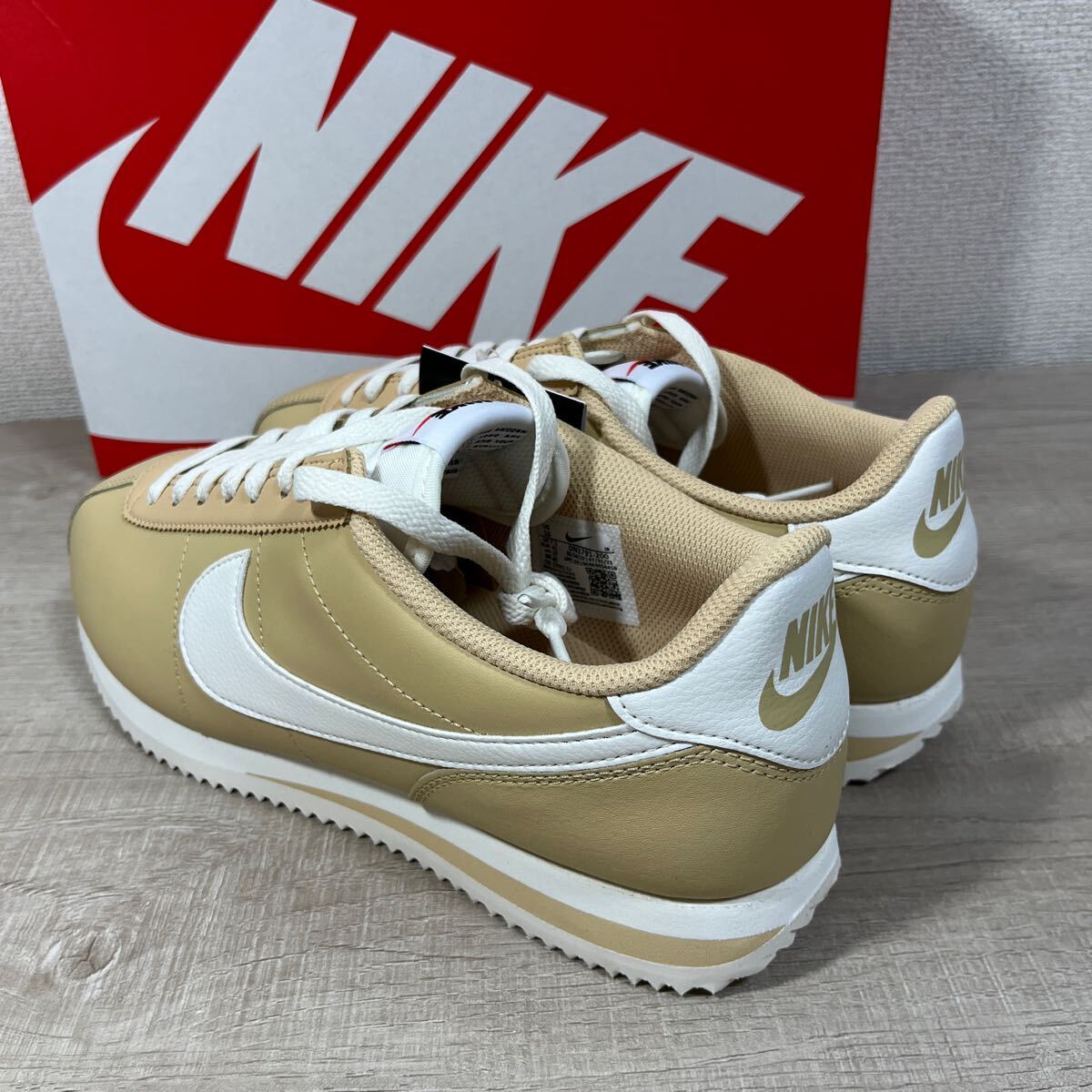 1円スタート売切り 新品未使用 NIKE CORTEZ ナイキ コルテッツ スニーカー 定番 ホワイト ベージュ 27cm レザー 完売品_画像6