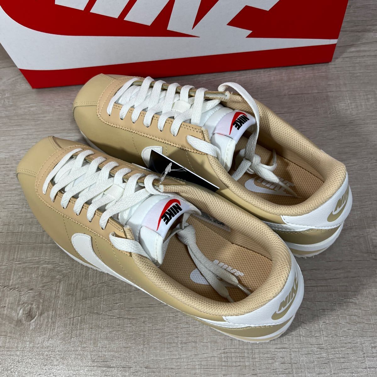 1円スタート売切り 新品未使用 NIKE CORTEZ ナイキ コルテッツ スニーカー 定番 ホワイト ベージュ 28cm レザー 完売品の画像6