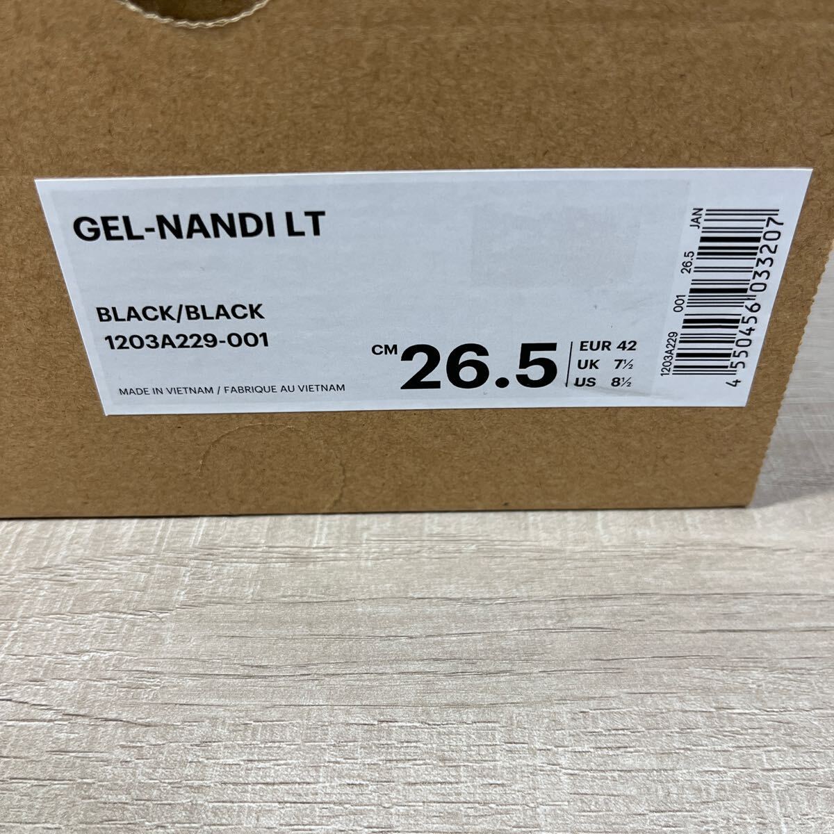 1円スタート売切り 新品未使用 ASICS アシックス スニーカー GEL-NANDI LT ゲルナンディエルティー 1203A229 ブラック 完売品 26.5cmの画像9