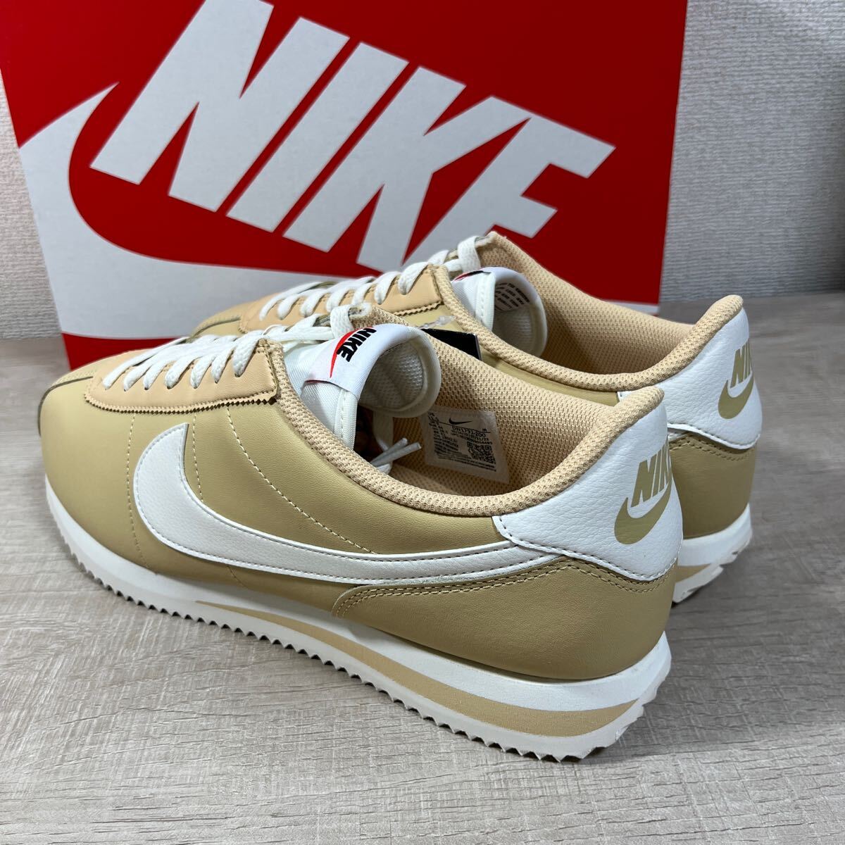 1円スタート売切り 新品未使用 NIKE CORTEZ ナイキ コルテッツ スニーカー 定番 ホワイト ベージュ 28.5cm レザー 完売品の画像6