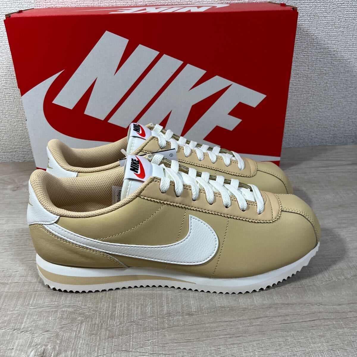 1円スタート売切り 新品未使用 NIKE CORTEZ ナイキ コルテッツ スニーカー 定番 ホワイト ベージュ 26.5cm レザー 完売品_画像3