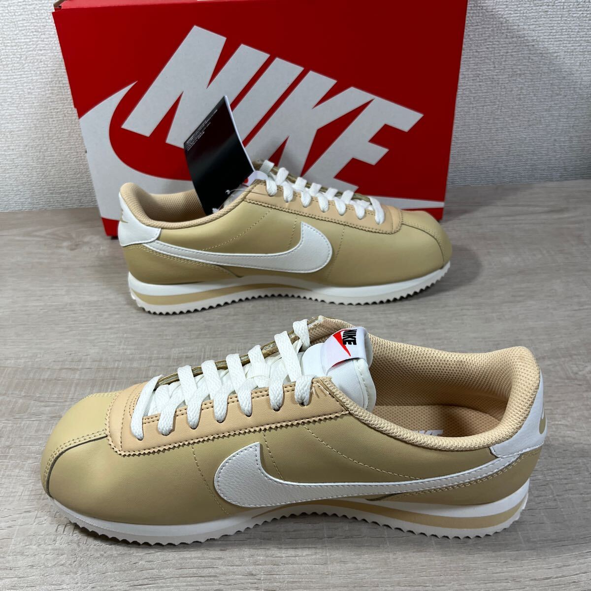 1円スタート売切り 新品未使用 NIKE CORTEZ ナイキ コルテッツ スニーカー 定番 ホワイト ベージュ 26.5cm レザー 完売品_画像4