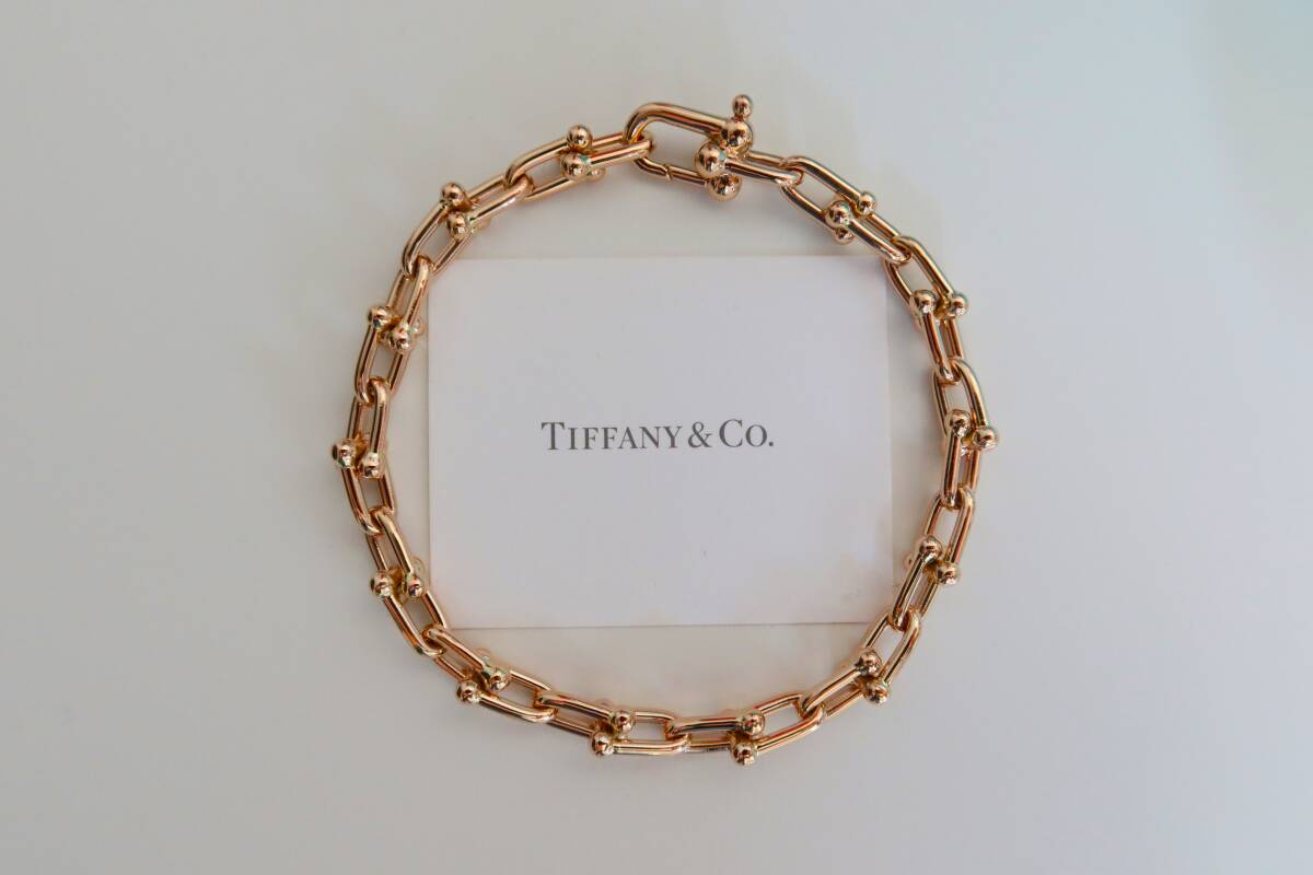 * Tiffany *Y80 ten thousand * unused * hardware link bracele 18K rose Gold 