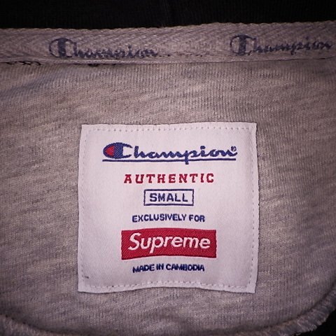 ☆ ジャスティンビーバー 着 17SS Supreme シュプリーム Champion Hooded Sweatshirt チャンピオン スウェット パーカー (ブラック黒S)EGG_画像8