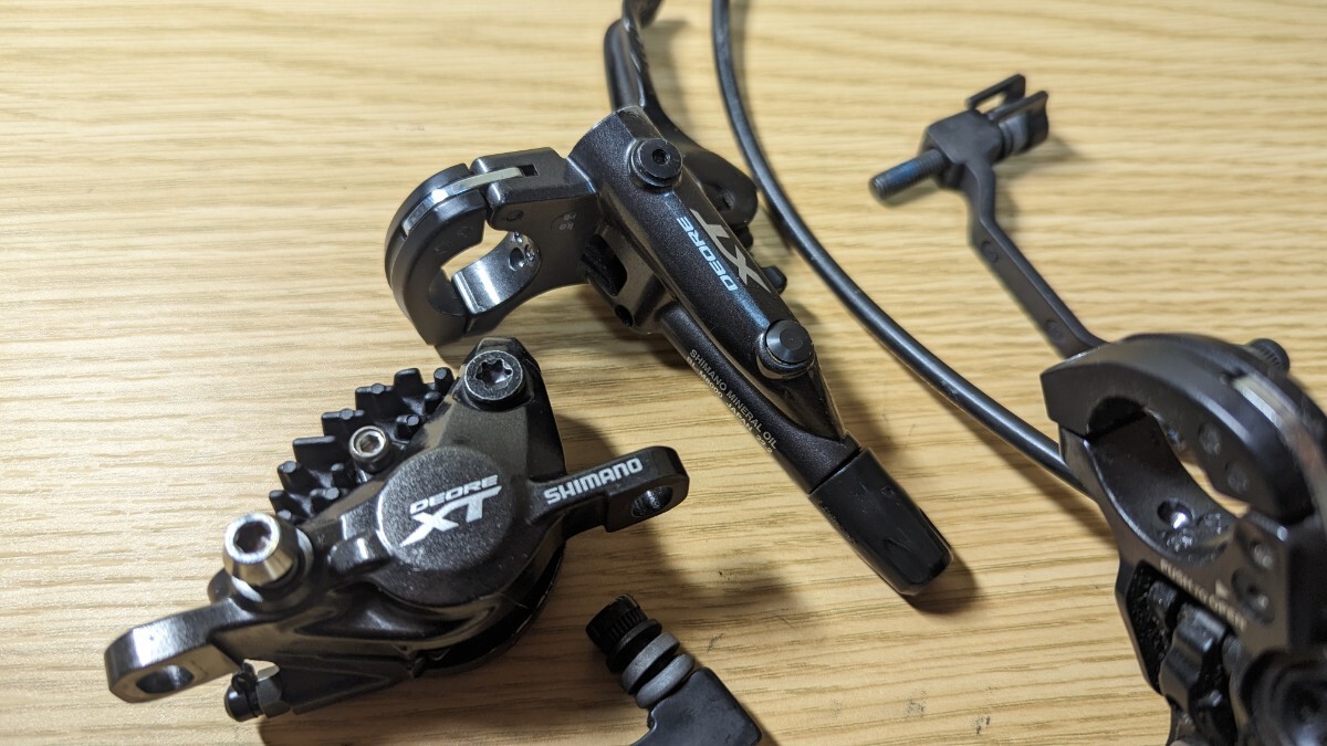 シマノ SHIMANO deore xt ブレーキ BR M8000 BL m 8000 フロント リア ブレーキ レバー セット キャリバーマウント付き 前後セットの画像3