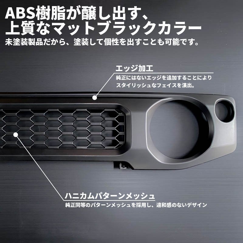 数量限定 \1スタート 新型ジムニーJB64/ジムニーシエラJB74 カスタムパーツ マットブラックグリル 【マークレスタイプ】（エンブレムレス）の画像4