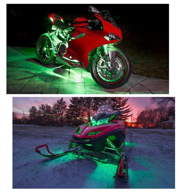RGB LEDテープライト オートバイ バイクイルミネーション 装飾LED 高輝度 防水 調光 調色 リモコン操作 15色 BIKRGB06_画像7