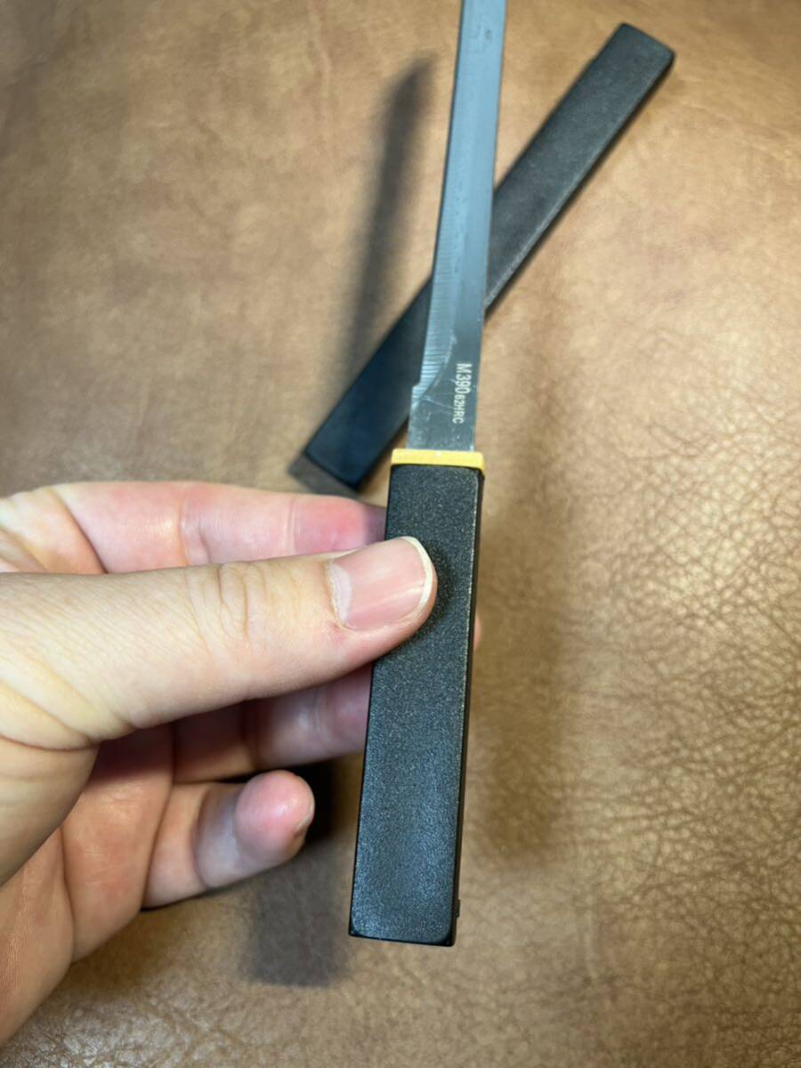 アウトドア キャンプ 野外登山 日本刀型 プラスチック鞘ナイフ 釣り m390鋼刃 和式小刀 和風ナイフ カバー固いの画像2