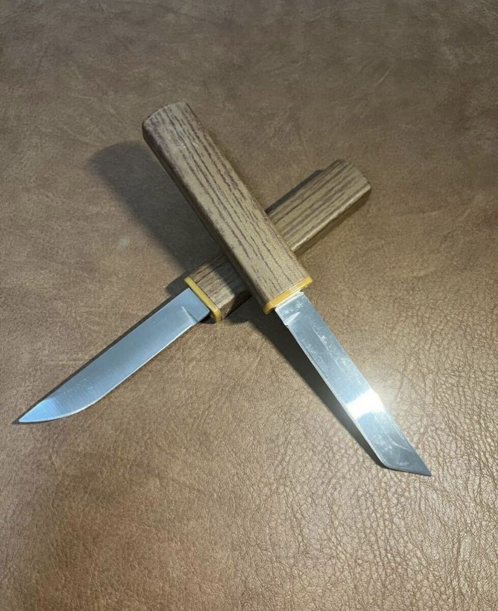 アウトドア キャンプ 日本刀型 鋼刃 釣り 野外登山 和式小刀 プラスチック鞘ナイフ の画像1
