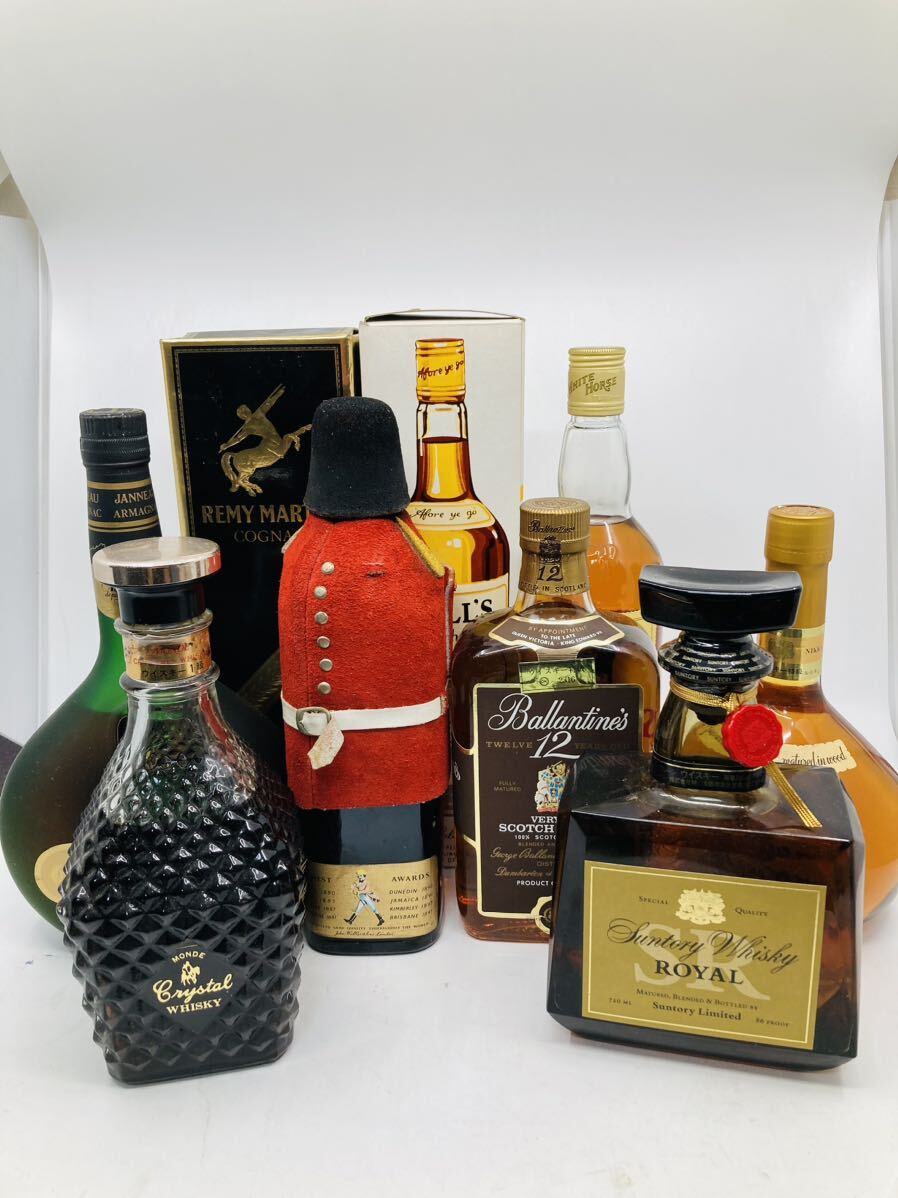 古酒 ブランデー ウイスキー 酒 SUNTORY ローヤル ナポレオン レミーマルタン バランタイン ホワイトホース 色々まとめ No.4-014-30の画像1