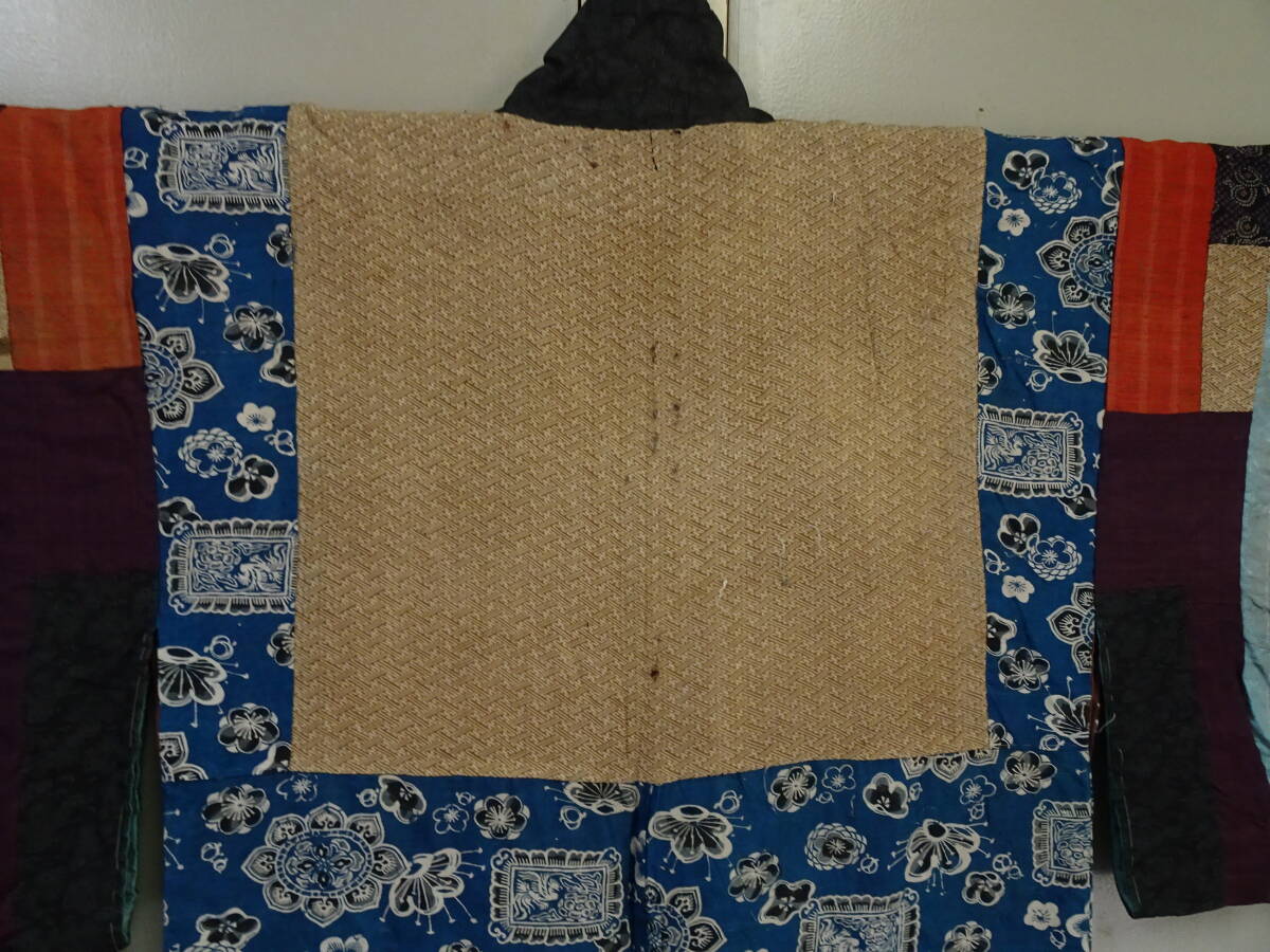 417-2 античный длинное нижнее кимоно натуральный шелк лоскутное шитье Ремейк-материал длина 152cm/.64cm/ длина рукава 48.5cm