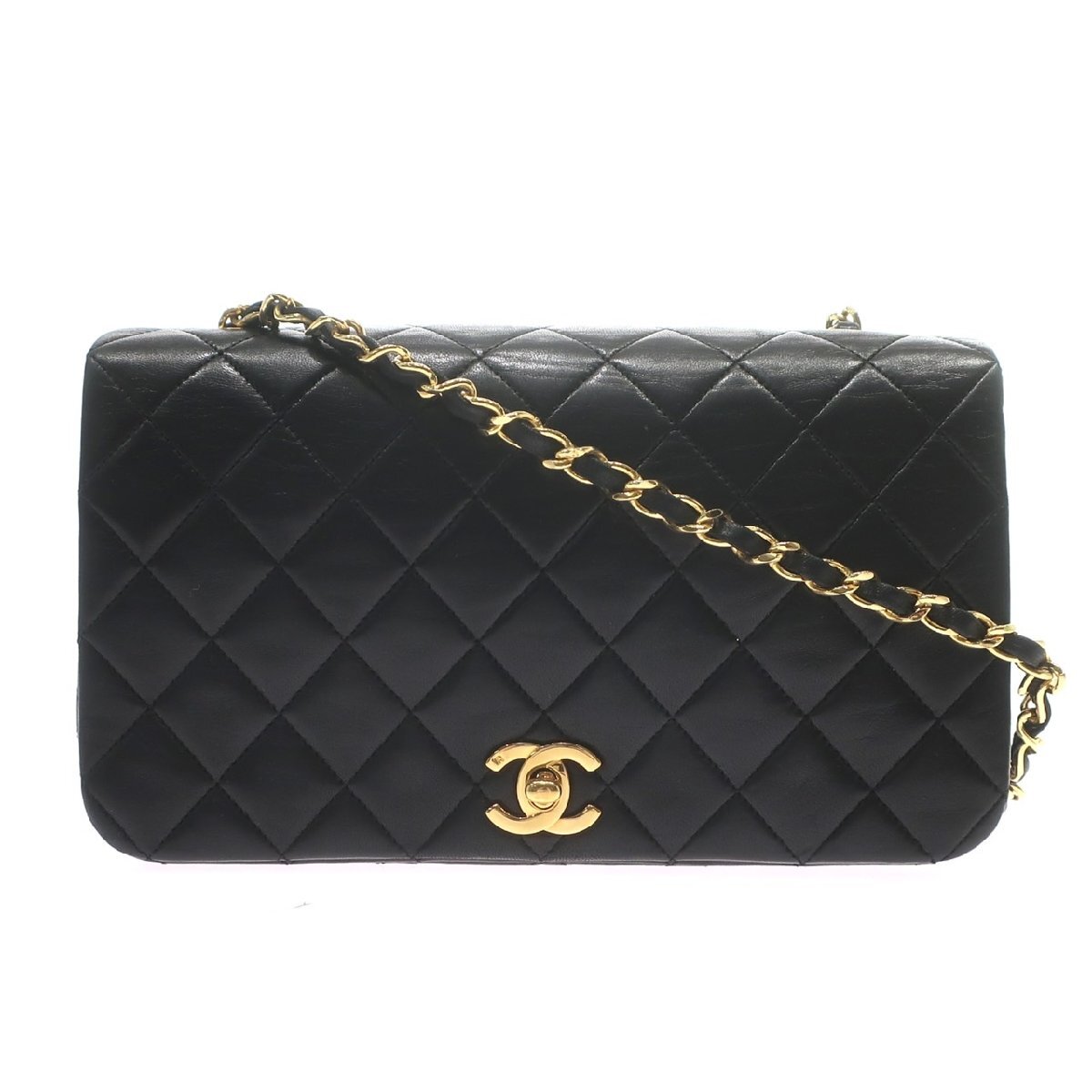 1円スタート CHANEL シャネル マトラッセ23 チェーンショルダーバッグ ココマーク ゴールド金具 ラムスキン 斜め掛け ブラック レディースの画像1