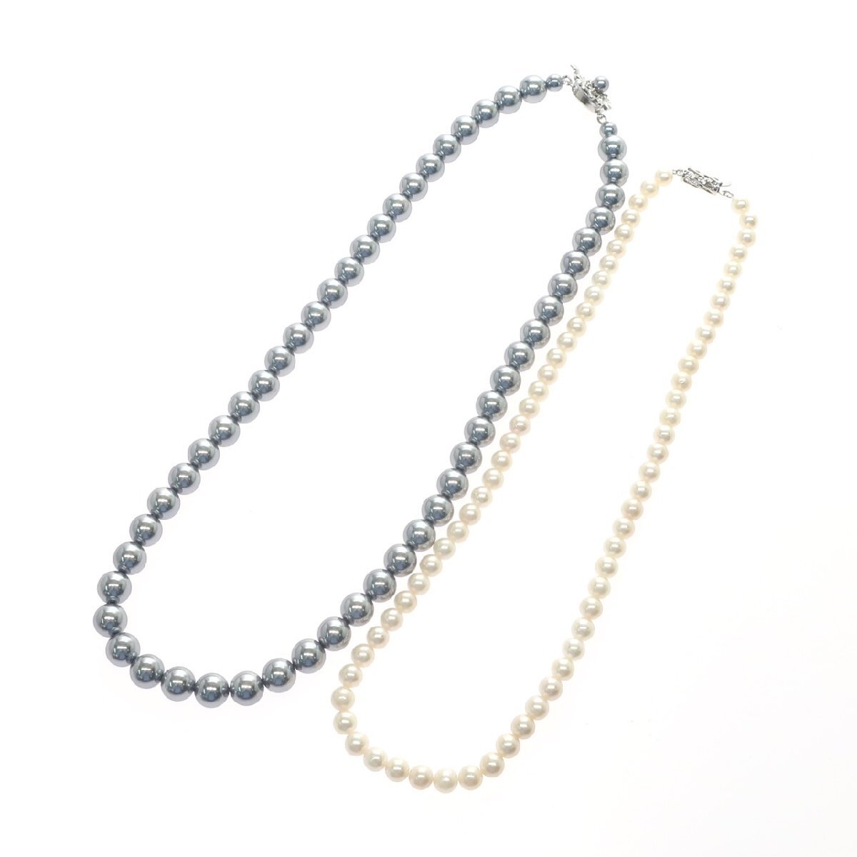 1円スタート パール ネックレス まとめ7点セット 真珠 pearl 3連 2連 レディース アクセサリー 留め具 金具 SILVER シルバー_画像4