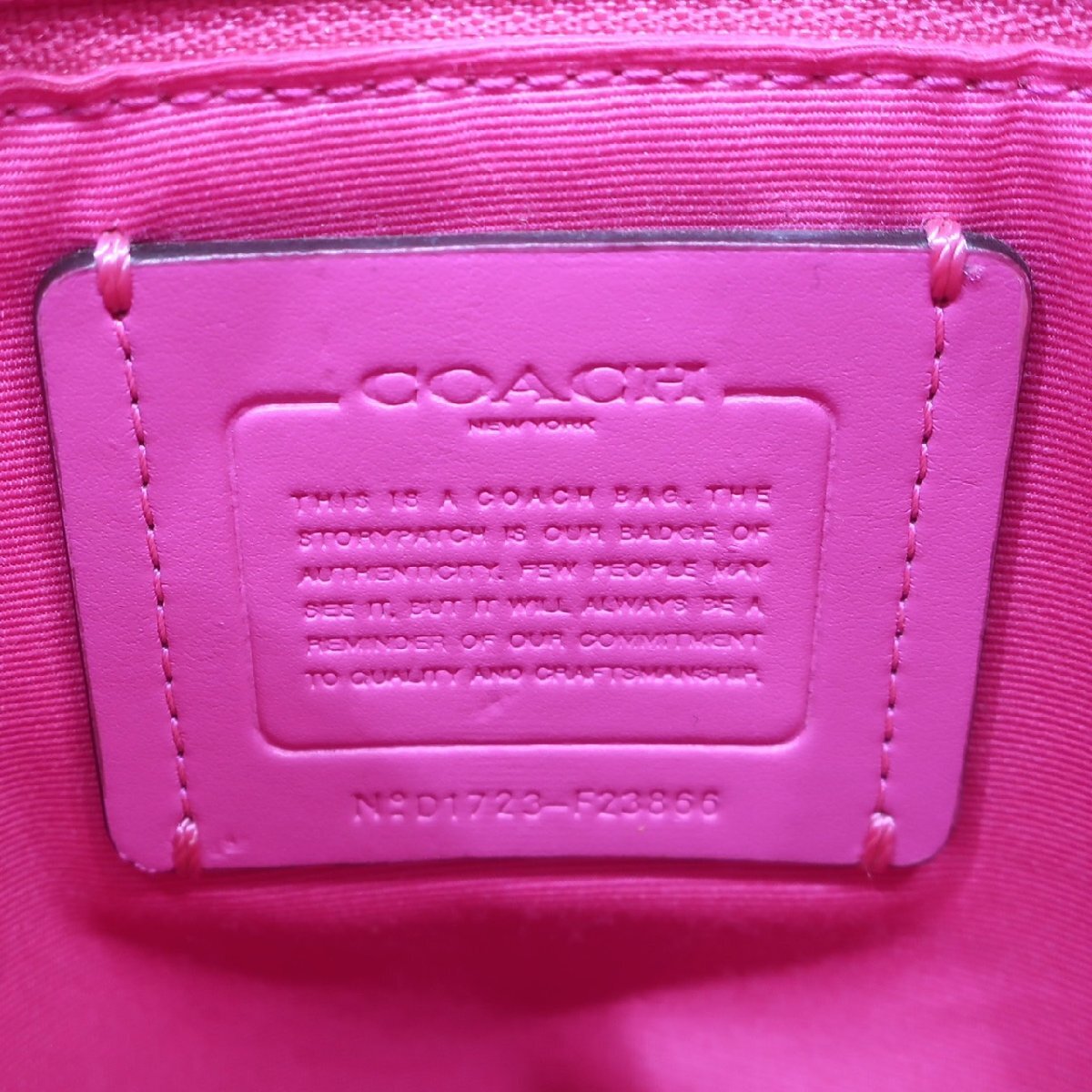 1円スタート COACH コーチ シグネチャー ショルダーバッグ F23866 ゴールド金具 ロゴ 斜め掛け PVC レザー ブラウン ピンク レディースの画像10