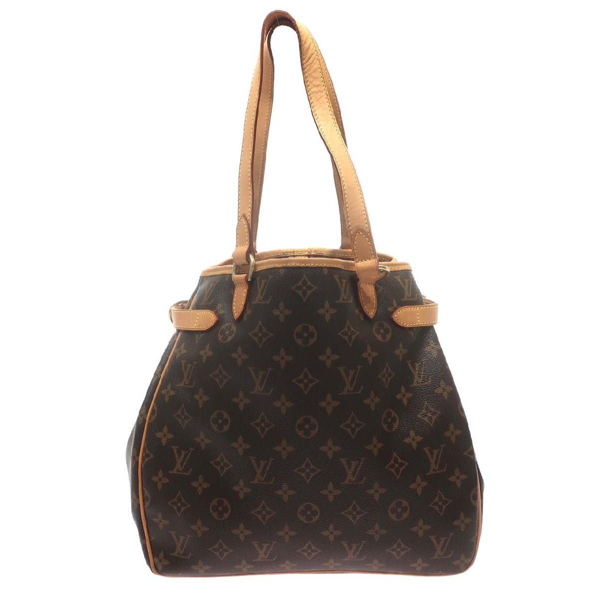 1円スタート LOUIS VUITTON ルイヴィトン バティニョール ヴェルティカル M51153 MI0066 モノグラム トートバッグ ゴールド金具 ブラウンの画像2