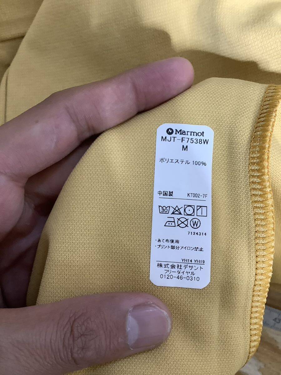 な1378 Marmot マーモット メッシュ長袖Tシャツ M レディース マスタードイエロー アウトドア ドライ 速乾 TAKE HIKEの画像4