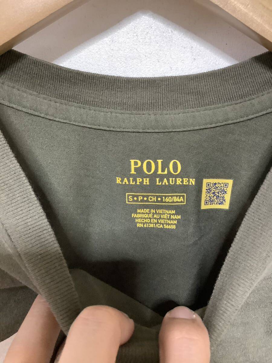 . 1326 tag attaching POLO RALPH LAUREN Ralph Lauren short sleeves T-shirt lady's S 160/84A olive khaki 