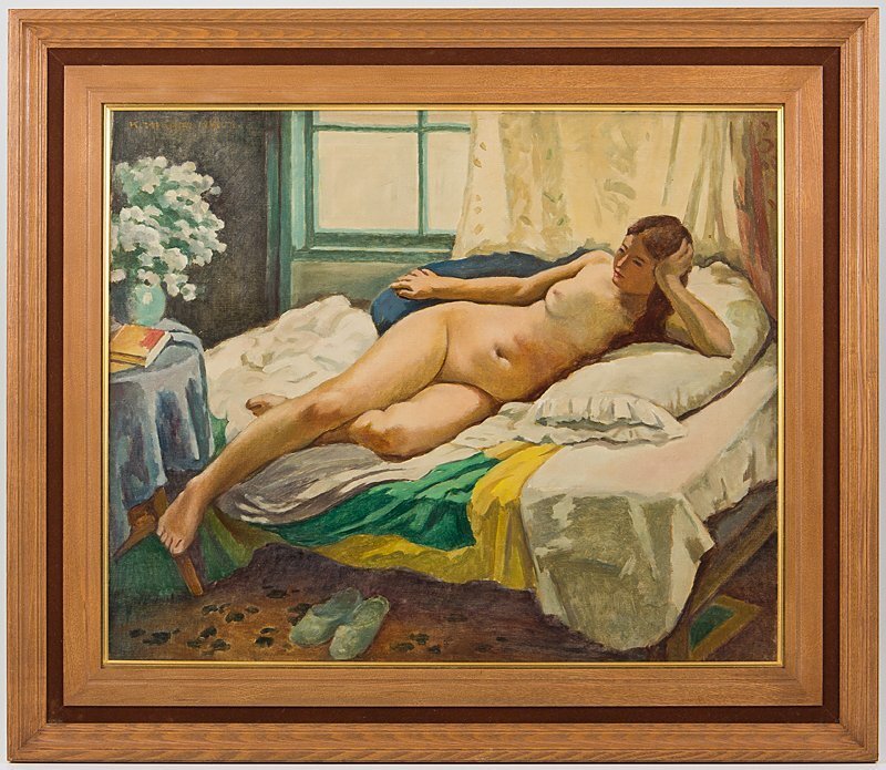 作者不明 『裸婦』 油彩 1949年 12号 額装 模写の画像1