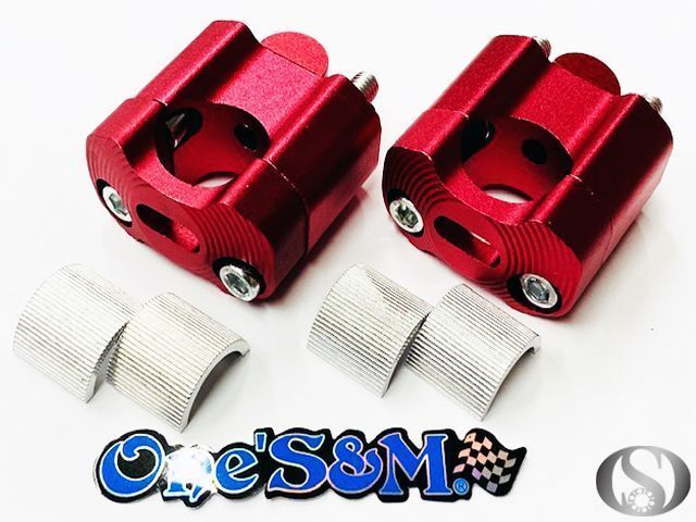 D6-10RD アルミ ハンドルクランプ 赤 GS400 GS400E GS400L GT250 GT380 GT750 GSX400F GSX400FS GSX250E GSX400E ザリ ゴキ RG250 汎用_画像2