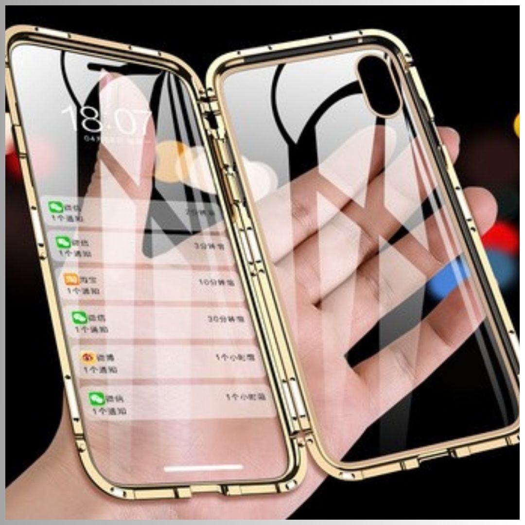 ★新品★iPhoneXRケース シルバー 強化ガラス キズ防止 アイフォン 両面ガラス　両面保護_画像5