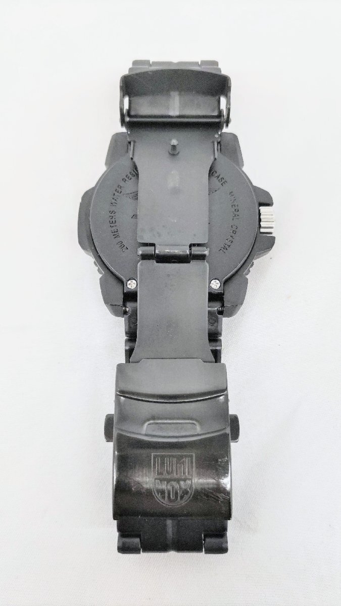 T1716 稼働品 LUMINOX ルミノックス PC/CARBON CASE 3050/3950 クオーツ デイト 腕時計 ブラック 黒文字盤 スイス製 メンズの画像9