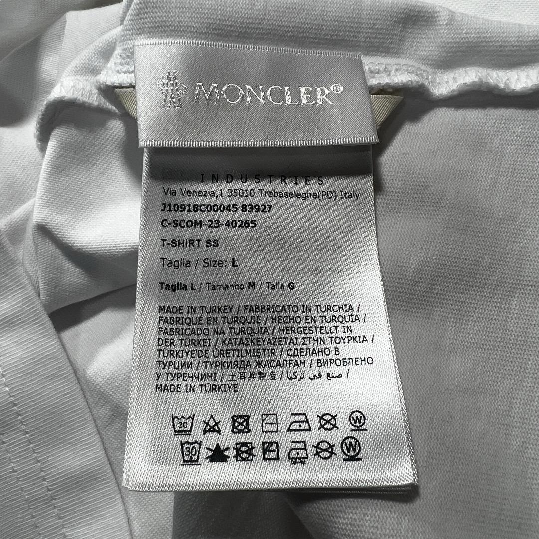 MONCLER モンクレール　ロゴパッチ　Tシャツ　ホワイト　L_画像7