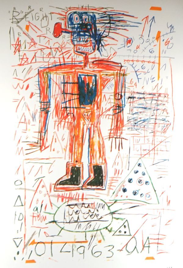 ジャン＝ミシェル・バスキア　Jean-Michel Basquia　リトグラフ　 【真作】〇版サイン有り　☆ナンバリング有り_画像1
