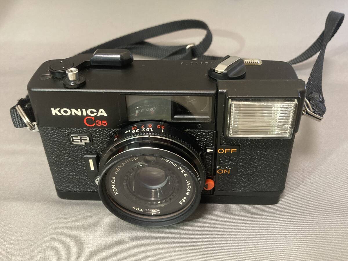 大文字KONICA コニカ C35 EF/HEXANON 38mm F2.8/昭和50年購入_画像1