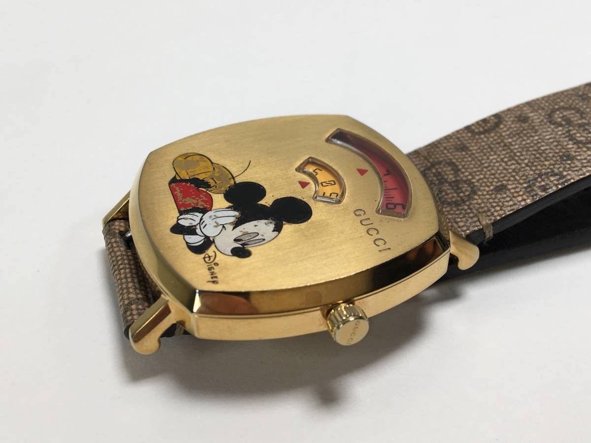 幻級希少レア 稼働 グッチ Gucci クオーツ 腕時計 ミッキーマウス ディズニー GUCCI YA157420[u1070] 
