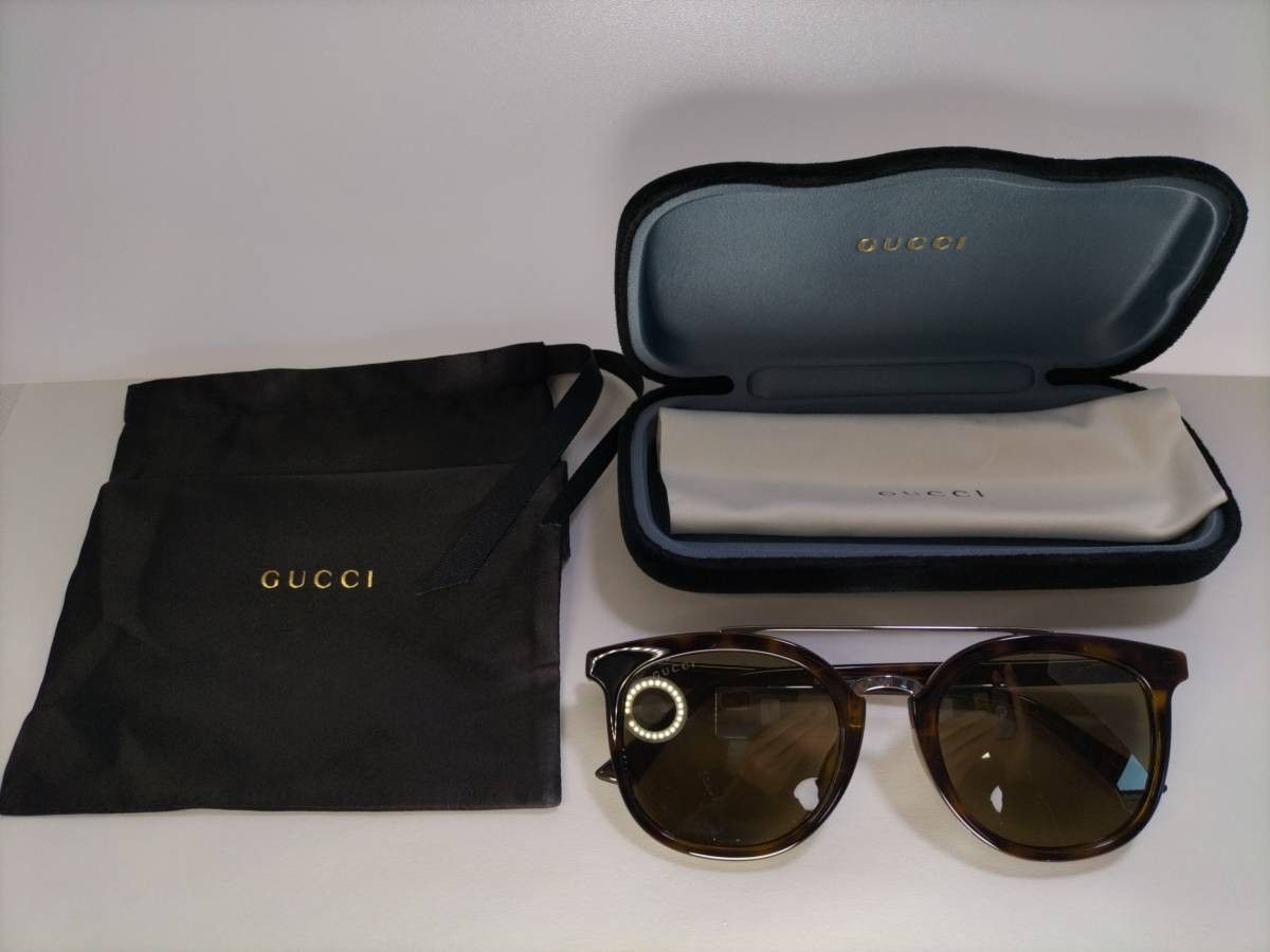 極美品　GUCCI　グッチ　GG0403SA　52□21-145　サングラス メガネ 眼鏡フレーム　ケース/クロス付[b1066]