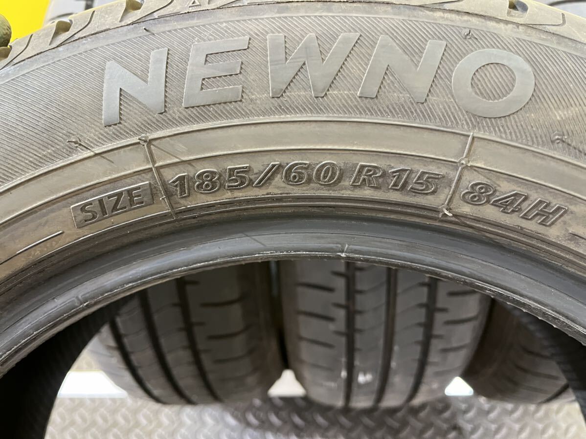 T903 中古タイヤ 185/60R15 BRIDGESTONE NEWNO ブリヂストン ニューノ 夏タイヤ サマータイヤ バリ溝 2023年製 4本セットの画像8