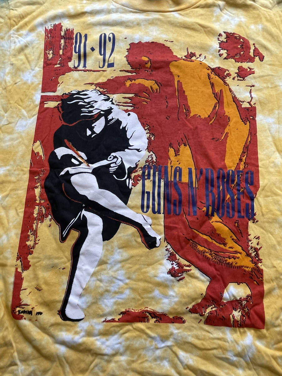 ☆1円スタート！売切！☆ Guns USA製 90s ガンズアンドローゼズ Guns N Roses Tシャツ LIQUID BLUE リキッドブルー アメリカ製 MADE IN USAの画像2
