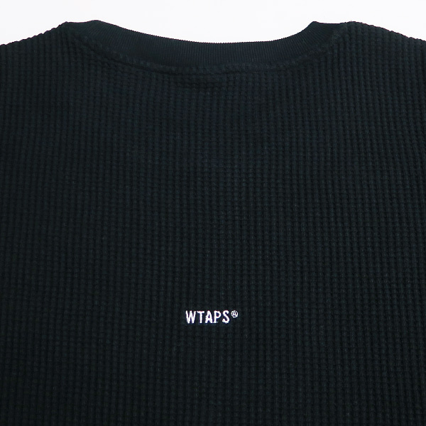 WTAPS ダブルタップス 23AW WAFFLE 01/LS/COTTON.SIGN ワッフル ロングスリーブ コットン サイン ブラック ロンT 長袖 カットソー APZ_画像6