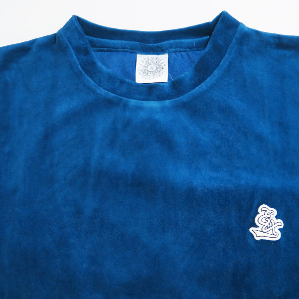 EXAMPLE エグザンプル ベロア ショートスリーブ カットソー ブルー Tシャツ 半袖 OTHER Apz_画像3