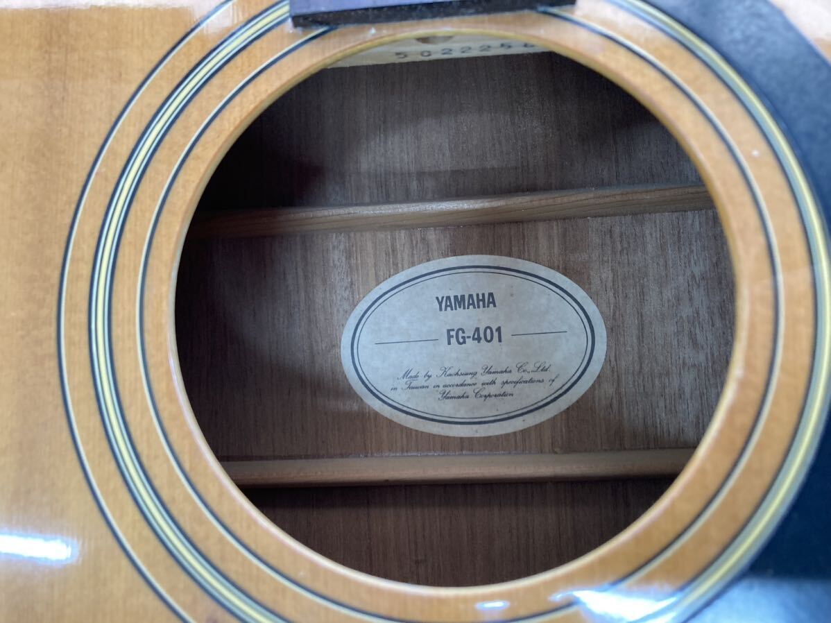 アコースティックギター YAMAHA ヤマハ FG-401 弦なし ソフトケース付 アコギ ギター 器材 弦楽器 楽器 現状品の画像5
