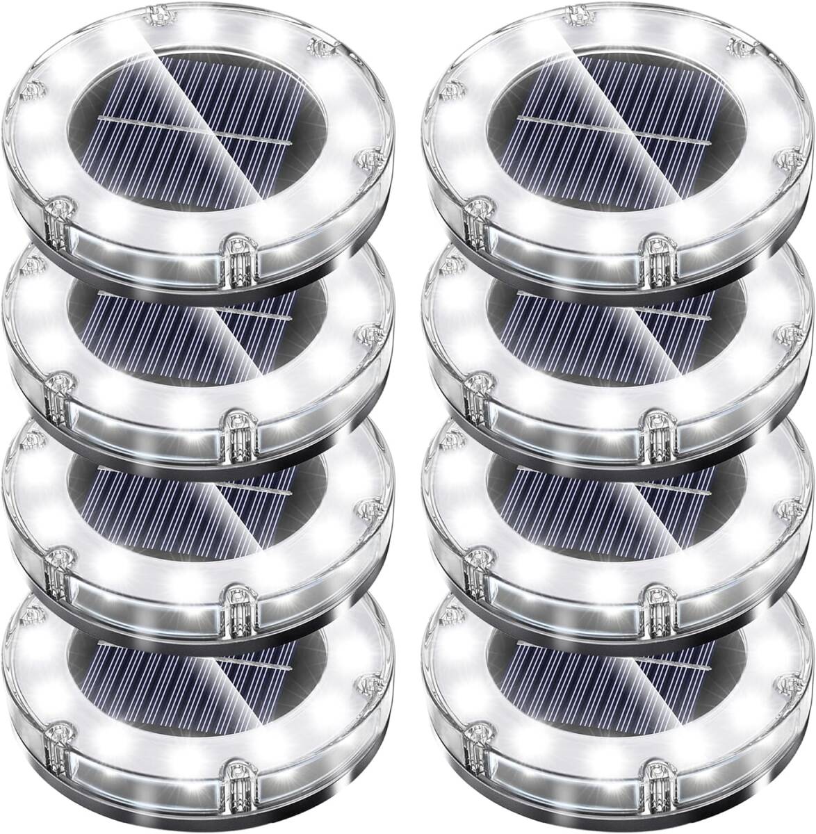 8個セットホワイト NFESOLAR LEDガーデンライト ソーラーライト 防水600mAh 光センサー おしゃれ 屋外 庭 ライ_画像1
