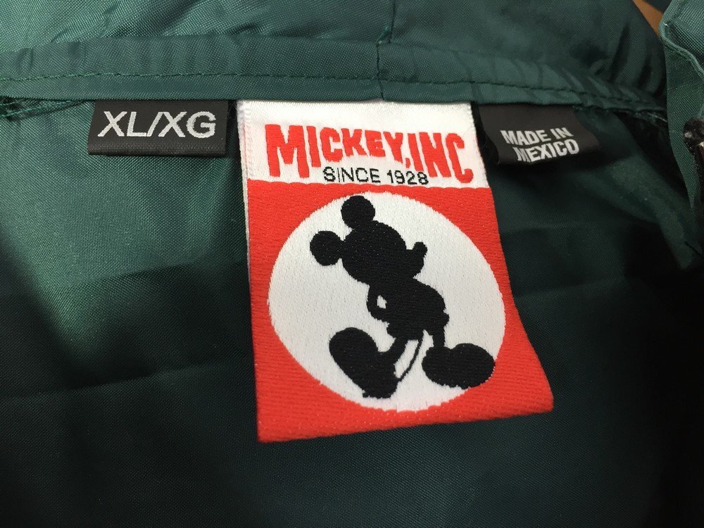 古着 DISNEY ディズニー MICKEY ミッキー メキシコ製 ナイロン アノラックパーカー ナイロンジャケット サイズ：XL カラー：グリーン系_画像4