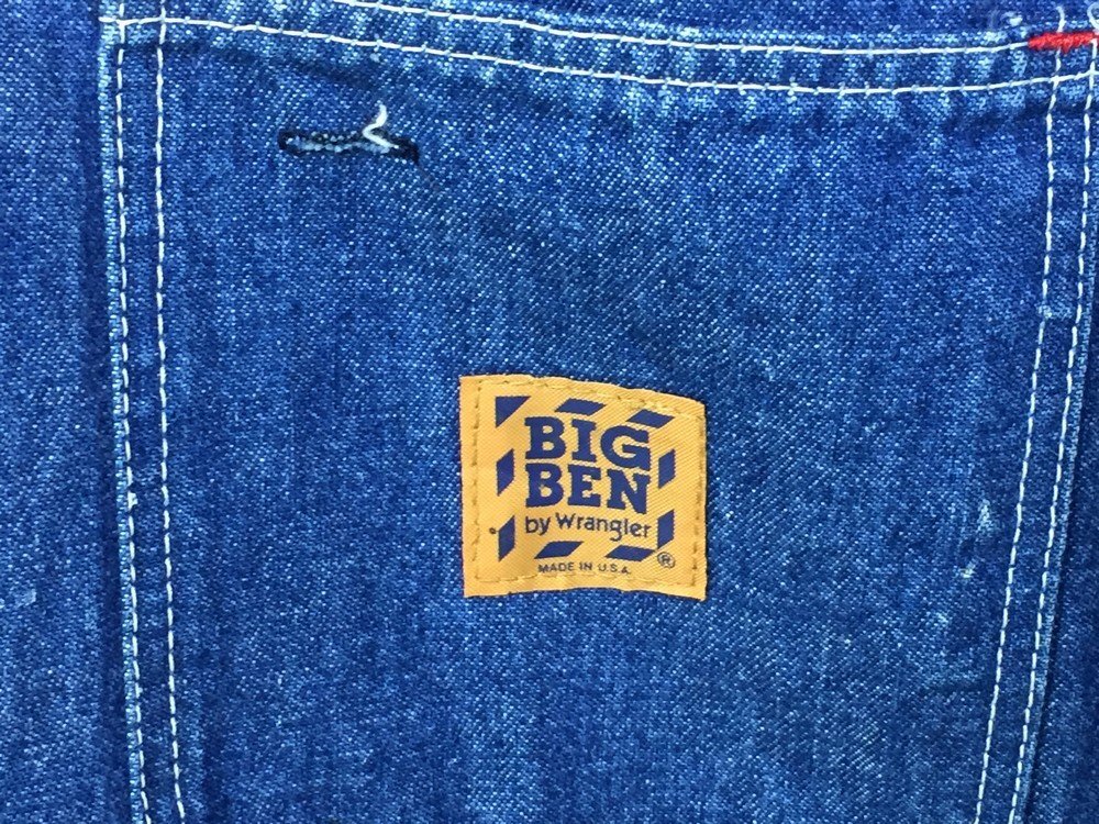 70~80s BIG BEN by Wrangler ビッグベン アメリカ製 裏地ブランケット デニムカバーオール サイズ：42 カラー：ブルー系 古着 VINTAGE_画像2