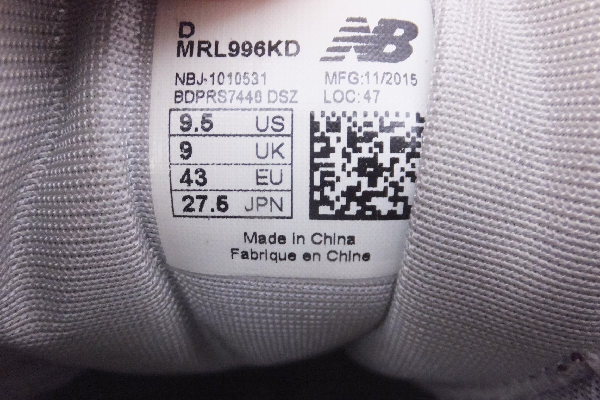 NEW BALANCE ニューバランス ローカットスニーカー MRL996KD サイズ27.5 スニーカー_画像6